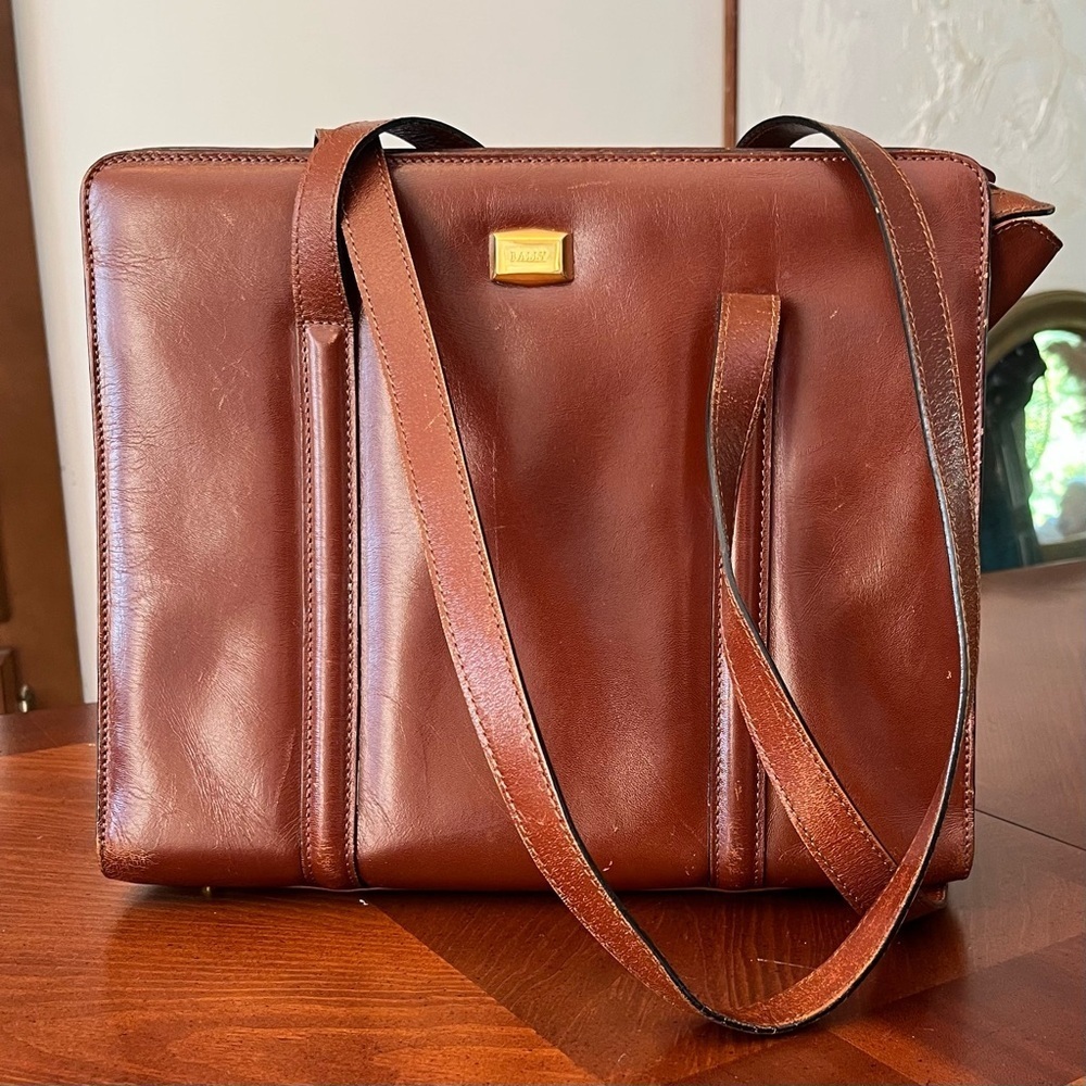 Bally Handbag Purse Large Leather